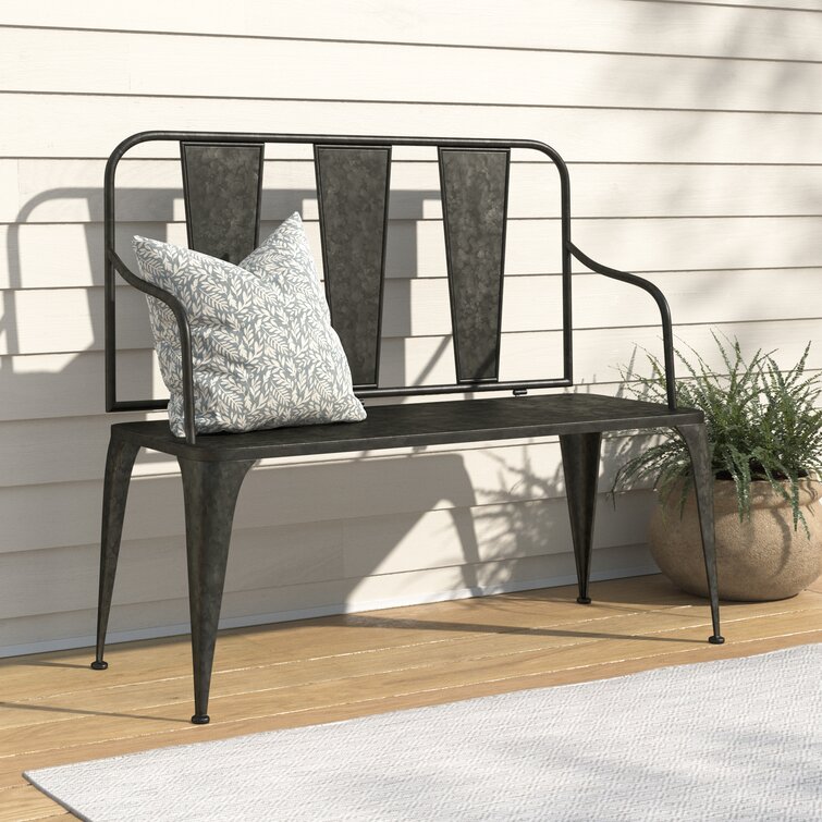 Galvanized metal outlet bench